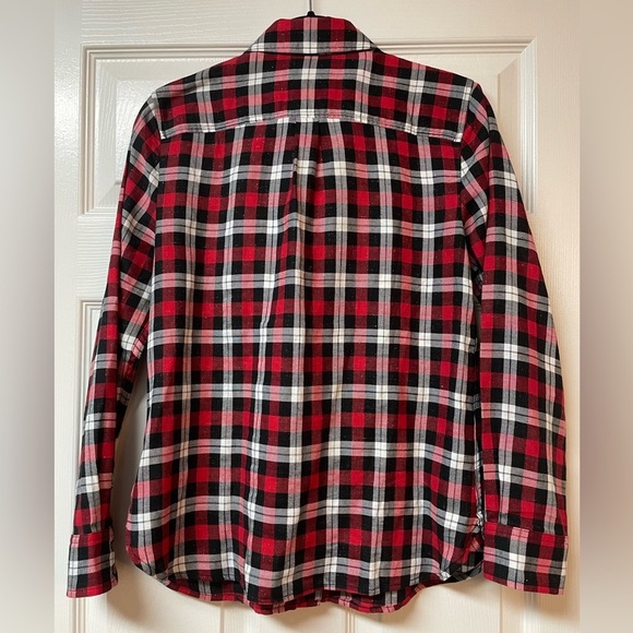 NWOT Talbots Red Pop Plaid Cotton sparkle thread P Small, preppy, holiday - Picture 6 of 8